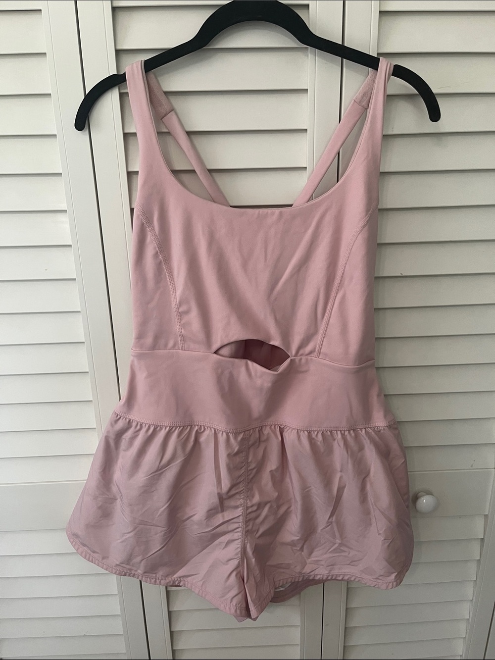 FP Movement by Free People Dusty Pink Sleeveless Romper with Front Cutout